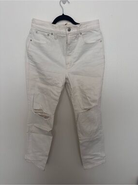 Madewell White Distressed Perfect Vintage Jeans